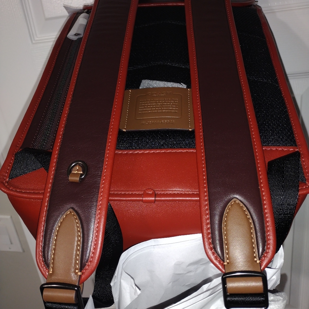 Coach League Flap Backpack In Colorblock - Picture 5 of 10